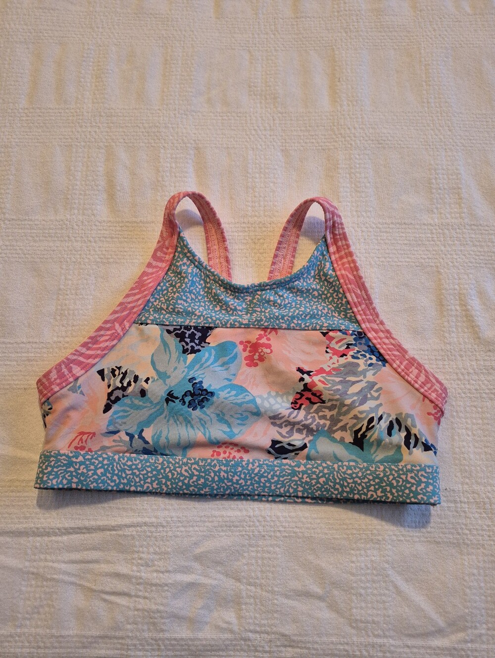 Athleta Girl Bora Bora floral bikini top Large or girls size 12 EUC